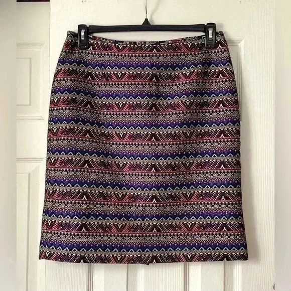 Tahari Asl Women's Straight Pencil Skirts Woven Boucle Colorful Multi Color Sz10 - Picture 1 of 7